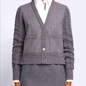 Thom Browne v-neck cable knit cardigan